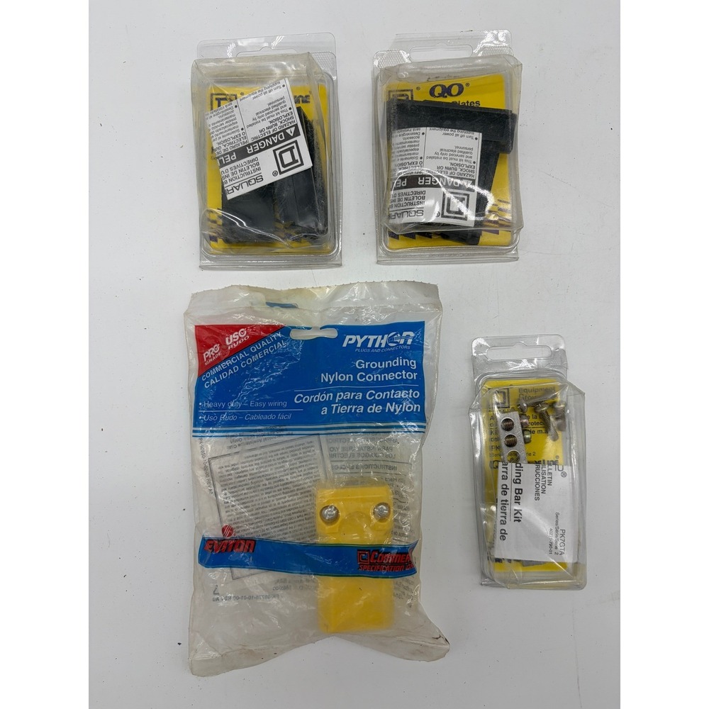 Lot 4 Square D Filler Plates Grounding Bar & Leviton Python Connector 15A 5259VY